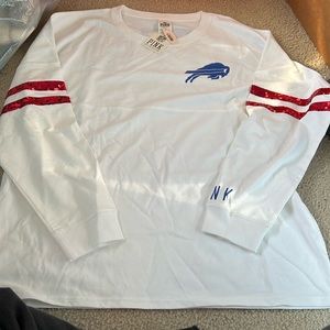 Victoria’s Secret Buffalo Bills NFL Large Long Sleeve Shirt Sequin Bling